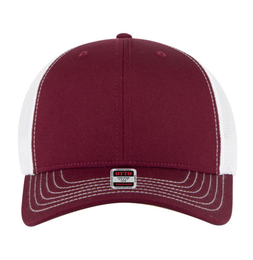 Otto Cap 6 Panel Mid Profile Mesh Back Trucker Hat