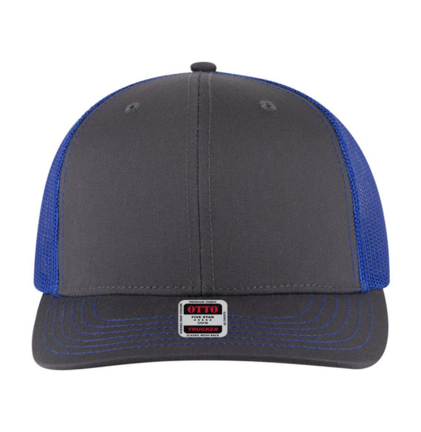 Otto Cap 6 Panel Mid Profile Mesh Back Trucker Hat
