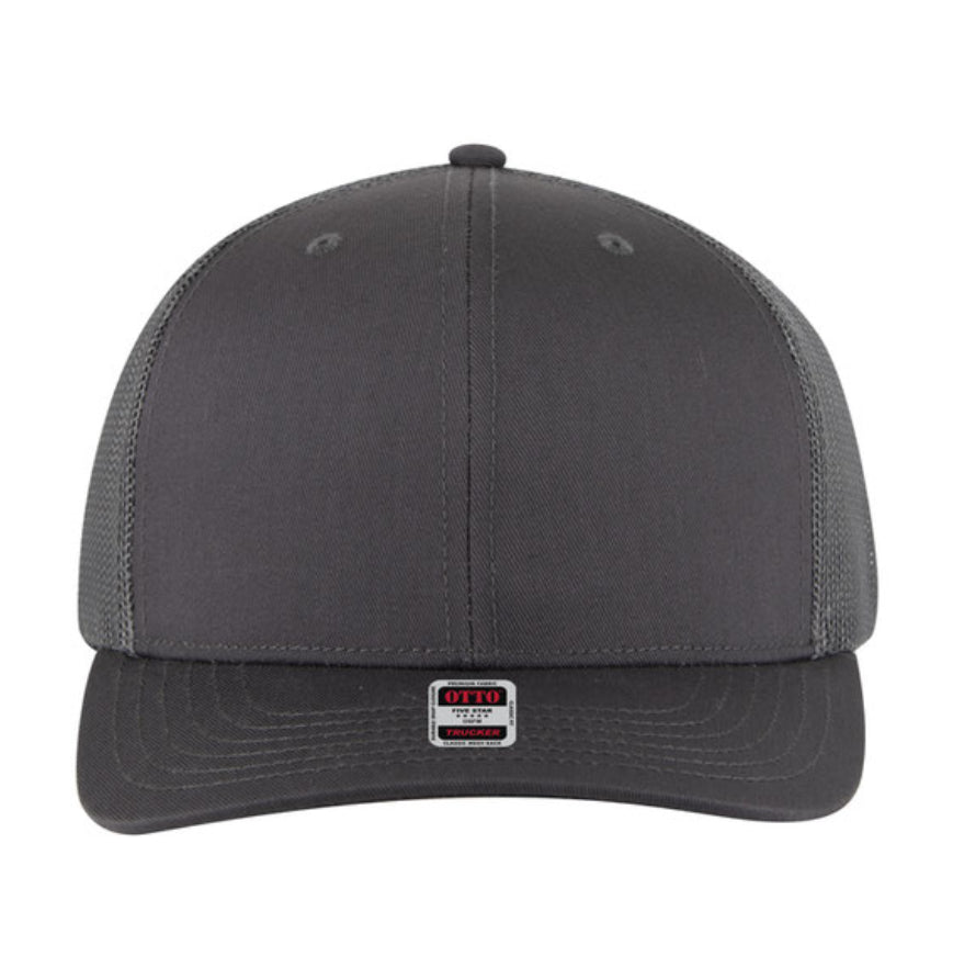 Otto Cap 6 Panel Mid Profile Mesh Back Trucker Hat