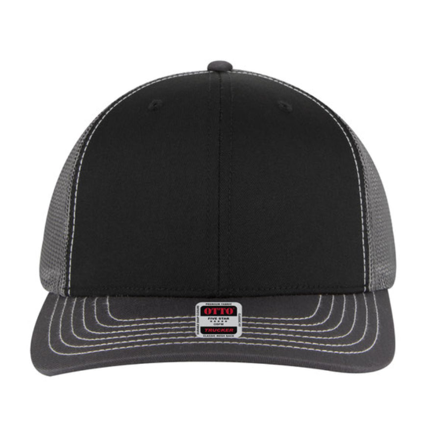 Otto Cap 6 Panel Mid Profile Mesh Back Trucker Hat