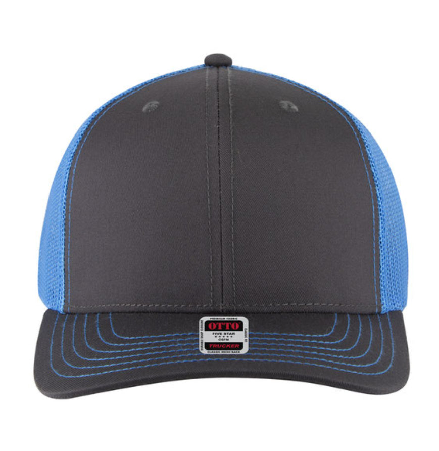 Otto Cap 6 Panel Mid Profile Mesh Back Trucker Hat