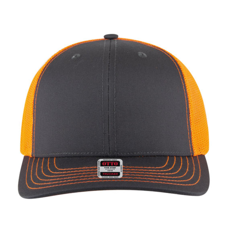 Otto Cap 6 Panel Mid Profile Mesh Back Trucker Hat