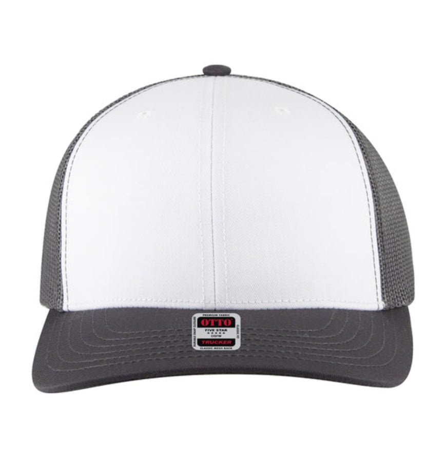 Otto Cap 6 Panel Mid Profile Mesh Back Trucker Hat