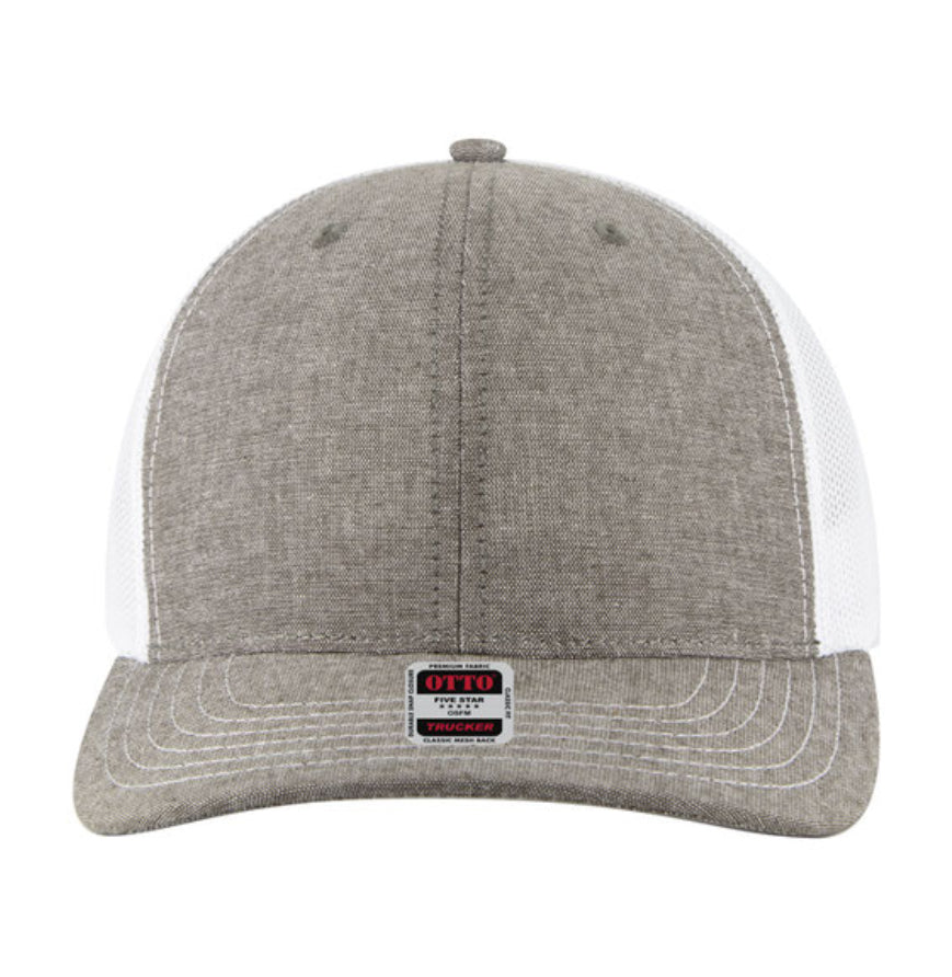 Otto Cap 6 Panel Mid Profile Mesh Back Trucker Hat