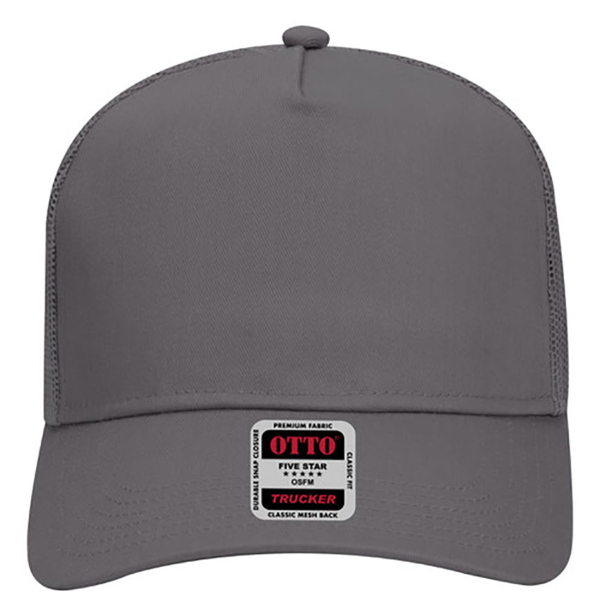 Otto Cap 5 Panel Mid Profile Mesh Back Trucker Hat