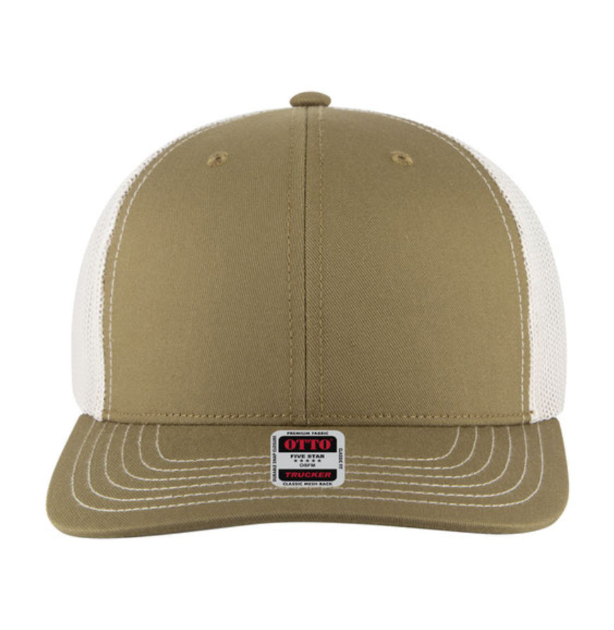 Otto Cap 6 Panel Mid Profile Mesh Back Trucker Hat