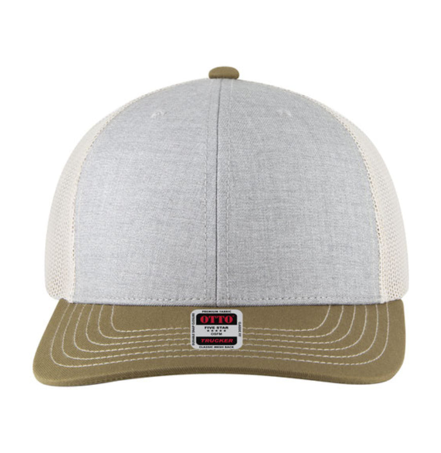 Otto Cap 6 Panel Mid Profile Mesh Back Trucker Hat
