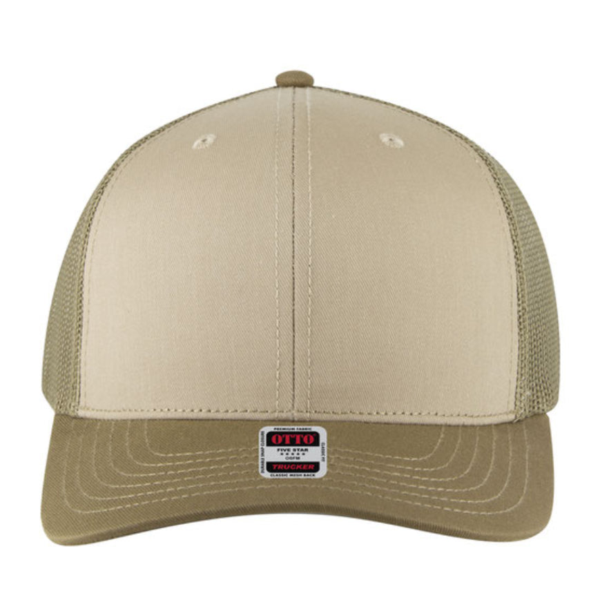 Otto Cap 6 Panel Mid Profile Mesh Back Trucker Hat