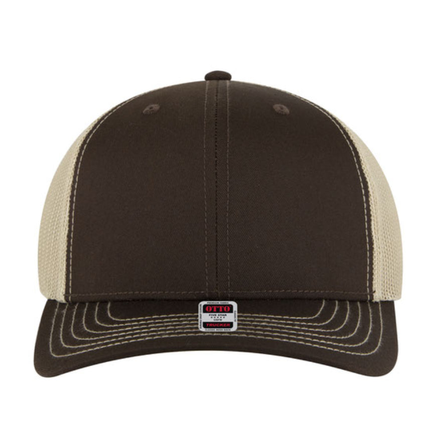 Otto Cap 6 Panel Mid Profile Mesh Back Trucker Hat