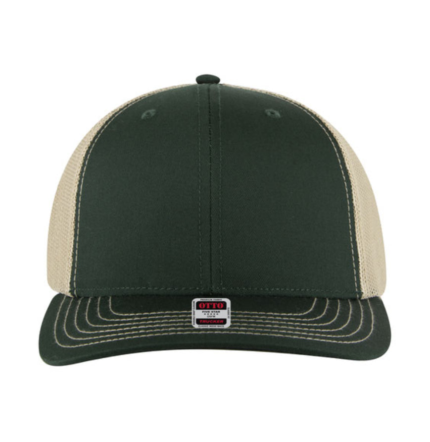 Otto Cap 6 Panel Mid Profile Mesh Back Trucker Hat