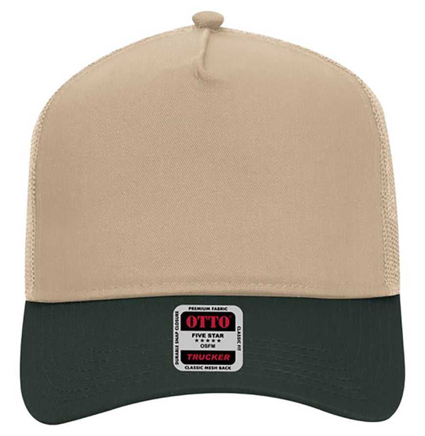 Otto Cap 5 Panel Mid Profile Mesh Back Trucker Hat