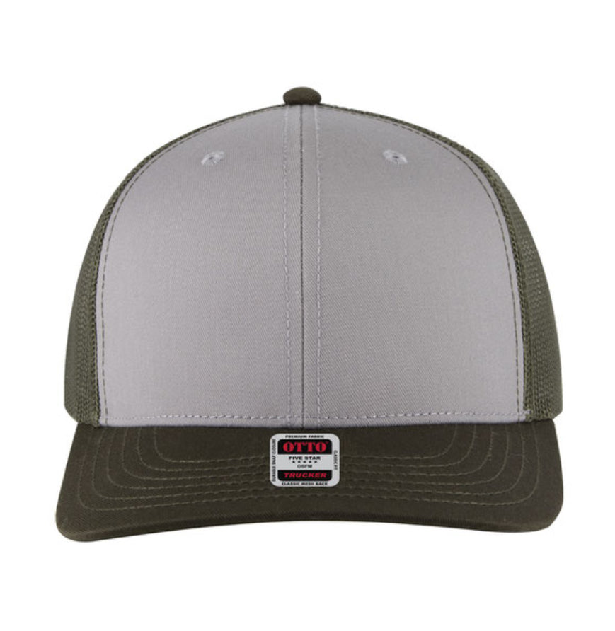 Otto Cap 6 Panel Mid Profile Mesh Back Trucker Hat