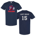 Navy *Personalizable* Gildan Heavy Cotton Tee Full Front Logo & Back Name & Number (TRIBE)