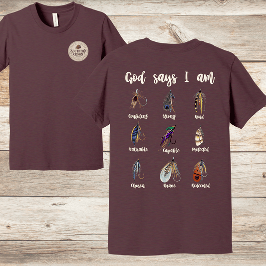 God Says I Am Fishing T-Shirt for Kids