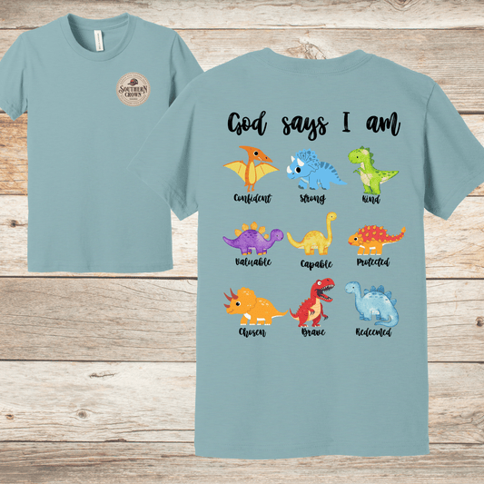 God Says I Am Dinosaur T-Shirt for Kids