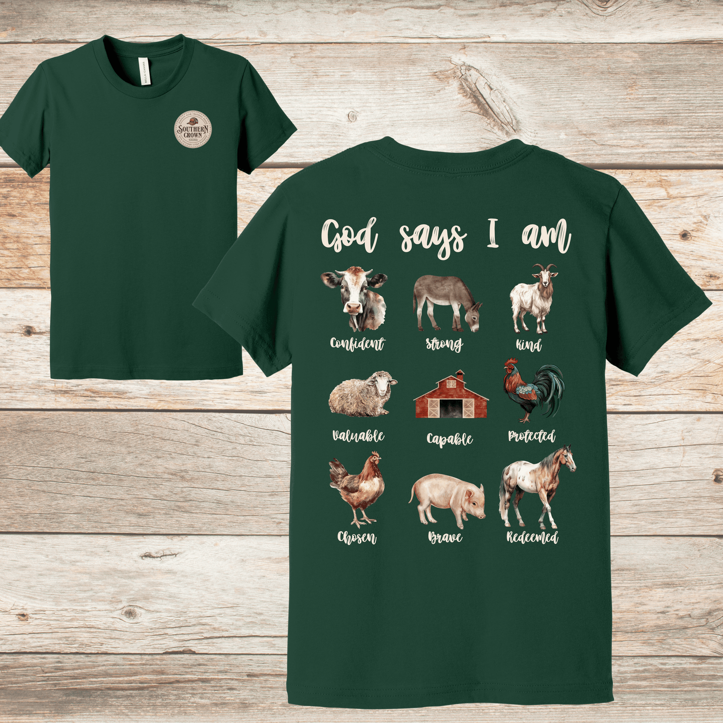 God Says I Am Farm Animals T-Shirt for Kids