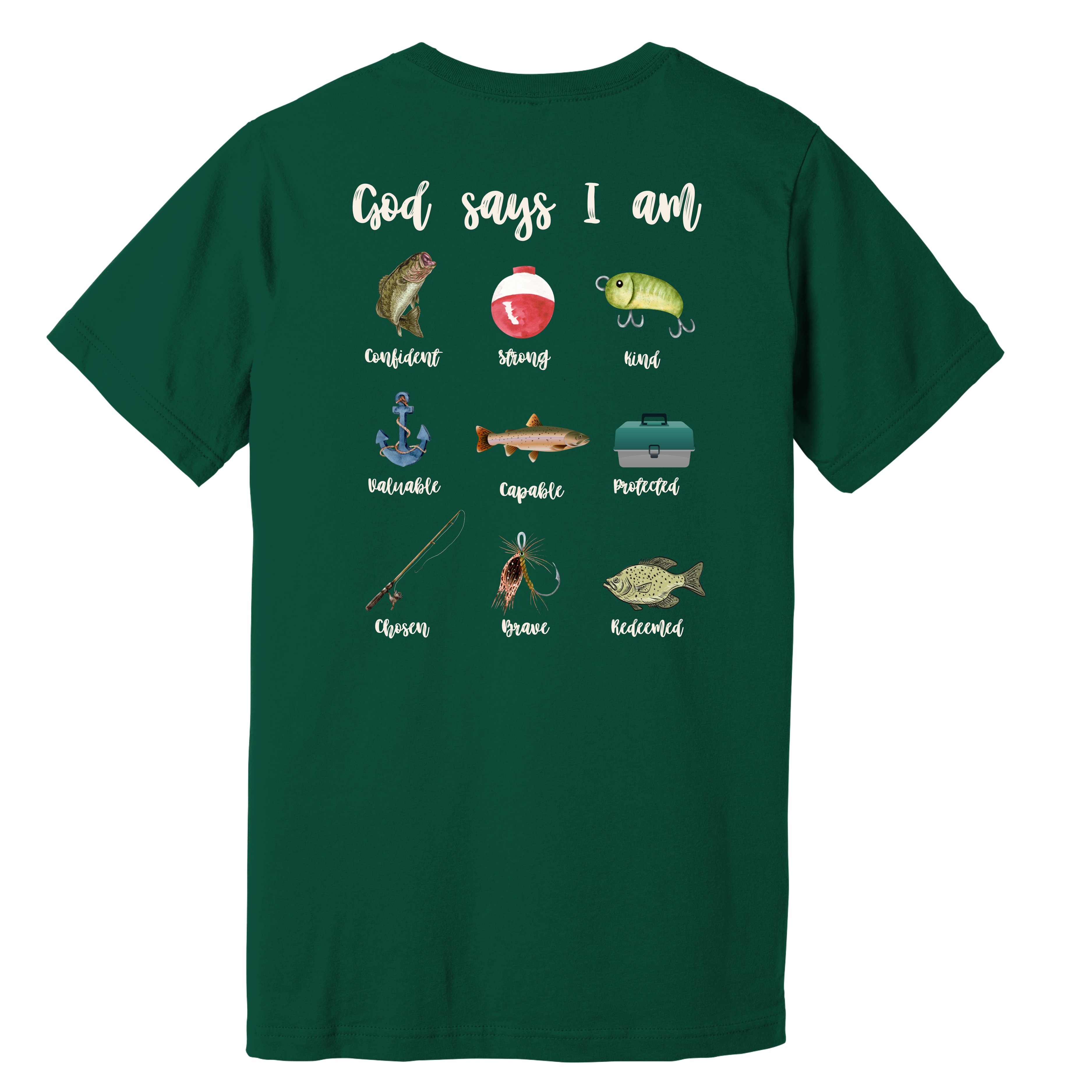 God Says I Am Fishing T-Shirt for Kids (Multiple Designs)