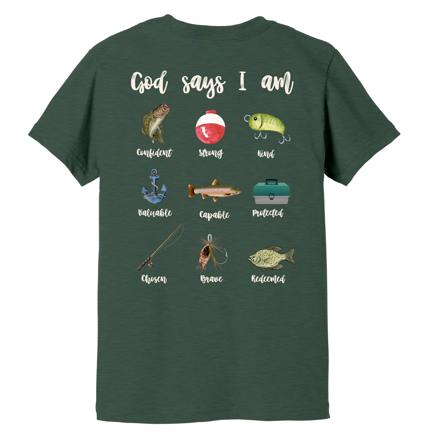 God Says I Am Fishing T-Shirt for Kids