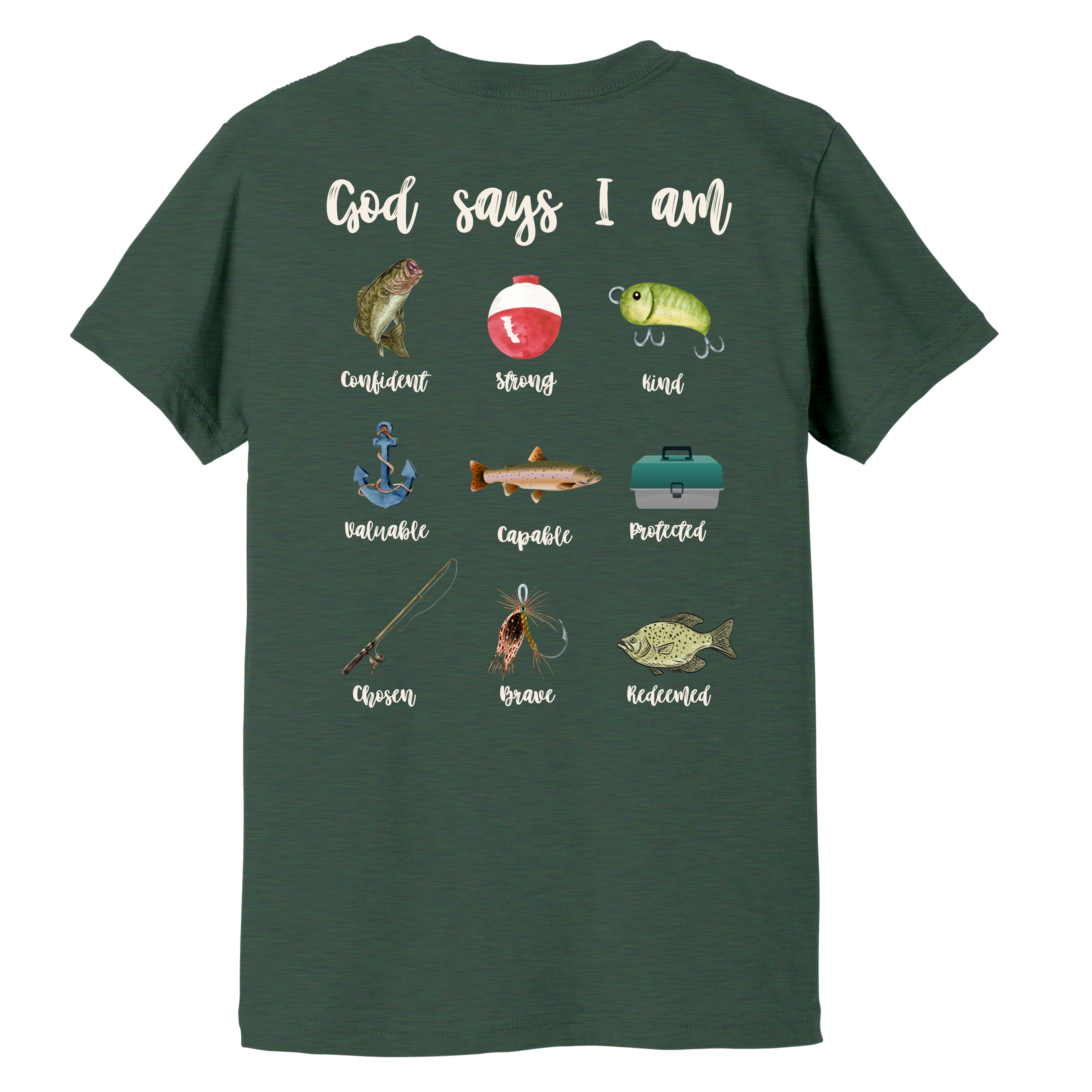 God Says I Am Fishing T-Shirt for Kids (Multiple Designs)