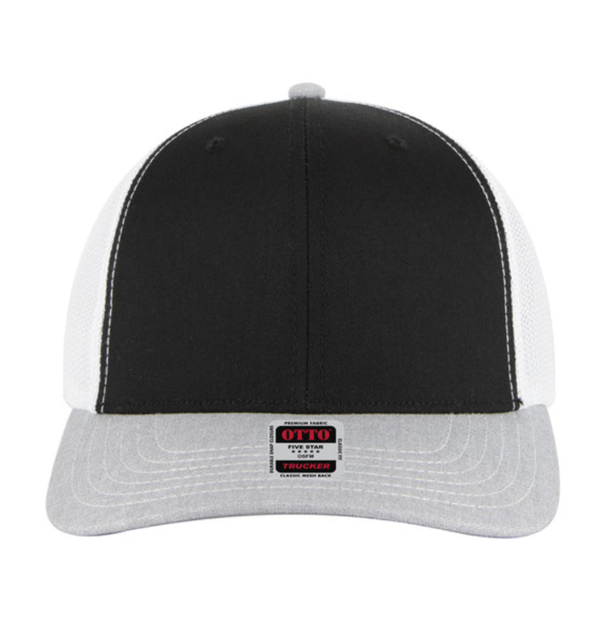 Otto Cap 6 Panel Mid Profile Mesh Back Trucker Hat