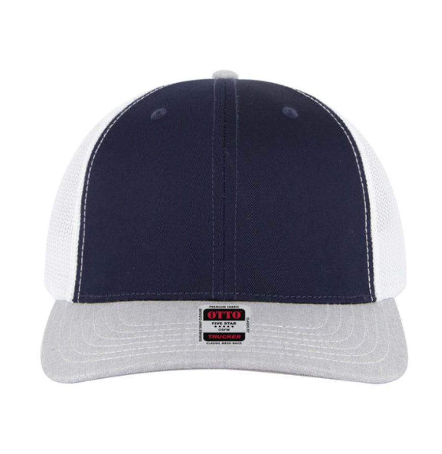 Otto Cap 6 Panel Mid Profile Mesh Back Trucker Hat