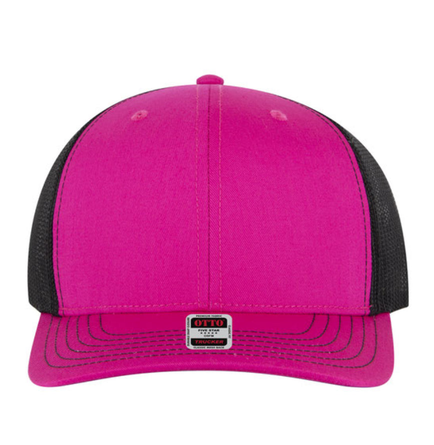 Otto Cap 6 Panel Mid Profile Mesh Back Trucker Hat