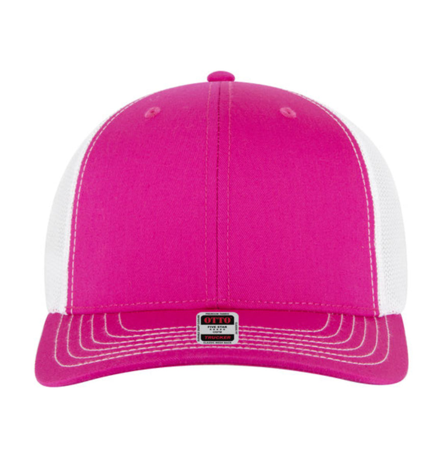 Otto Cap 6 Panel Mid Profile Mesh Back Trucker Hat