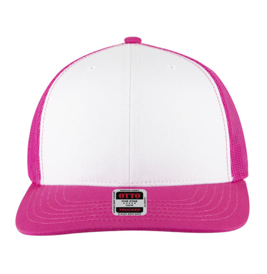 Otto Cap 6 Panel Mid Profile Mesh Back Trucker Hat