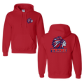 Red Gildan Softstyle 50/50 Cotton/Polyester Hoodie Front Chest & Full Back logo (TRIBE)