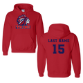 Red *Personalizable* Gildan Softstyle 50/50 Cotton/Polyester Hoodie Full Front logo and Back Name & Number (TRIBE)