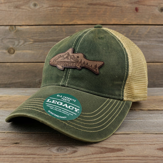 River Trout Wood Veneer on Leather (Legacy OFA YOUTH)