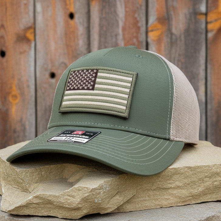 Embroidered USA Flag-Tactical (R112FP Olive/Khaki)