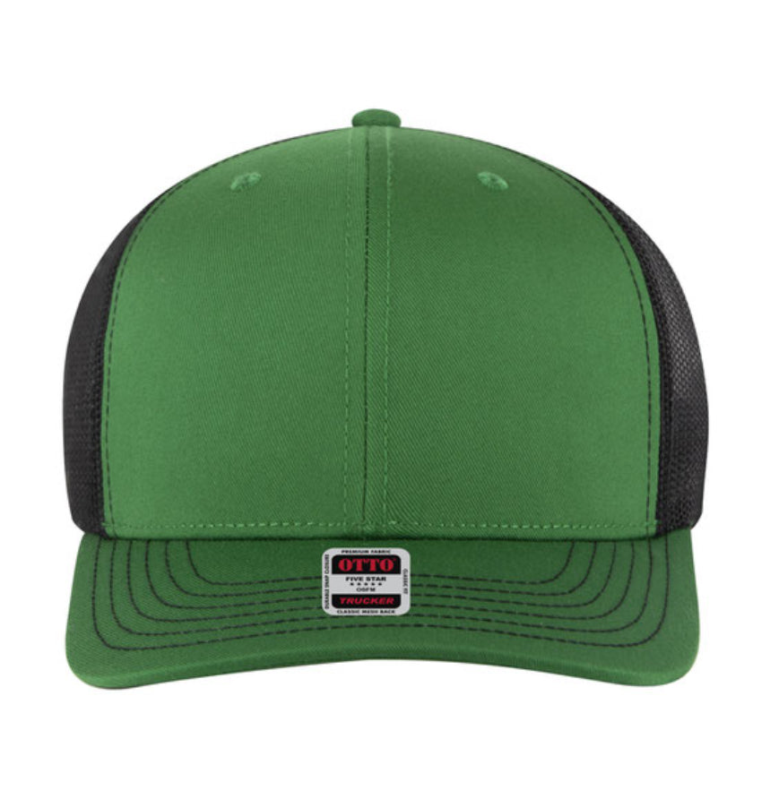 Otto Cap 6 Panel Mid Profile Mesh Back Trucker Hat