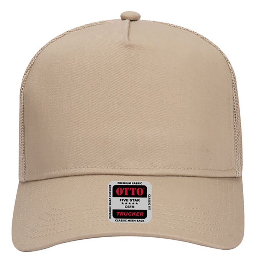 Otto Cap 5 Panel Mid Profile Mesh Back Trucker Hat
