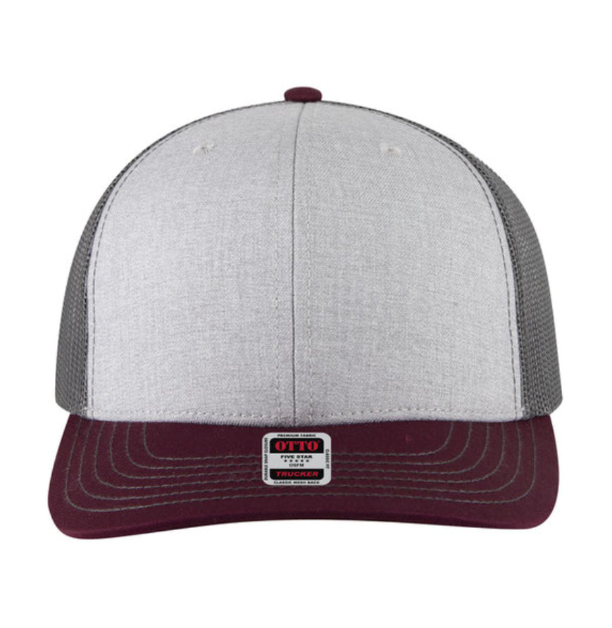 Otto Cap 6 Panel Mid Profile Mesh Back Trucker Hat