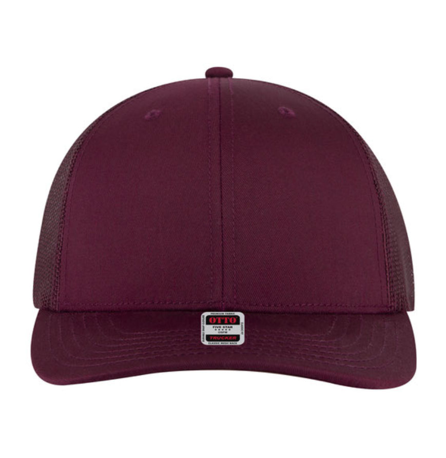 Otto Cap 6 Panel Mid Profile Mesh Back Trucker Hat