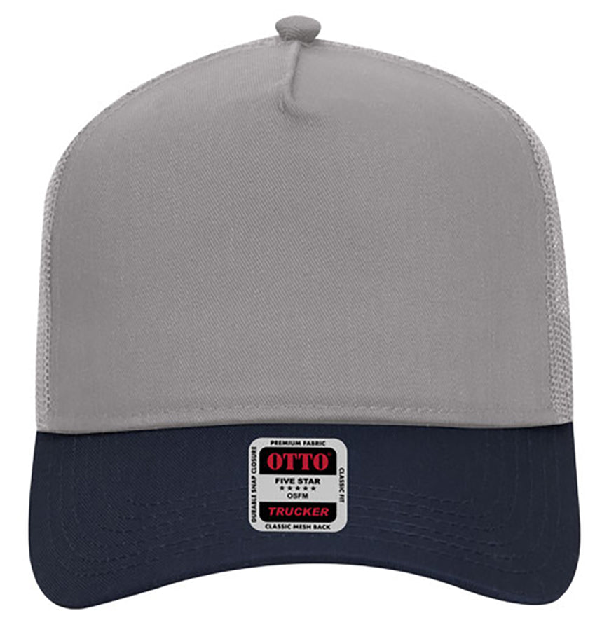 Otto Cap 5 Panel Mid Profile Mesh Back Trucker Hat