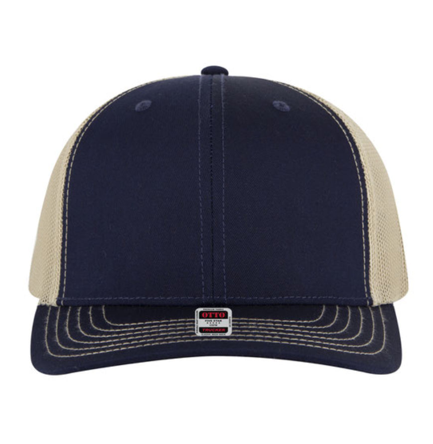 Otto Cap 6 Panel Mid Profile Mesh Back Trucker Hat