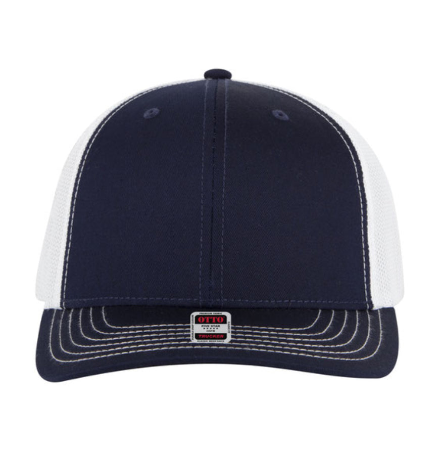 Otto Cap 6 Panel Mid Profile Mesh Back Trucker Hat