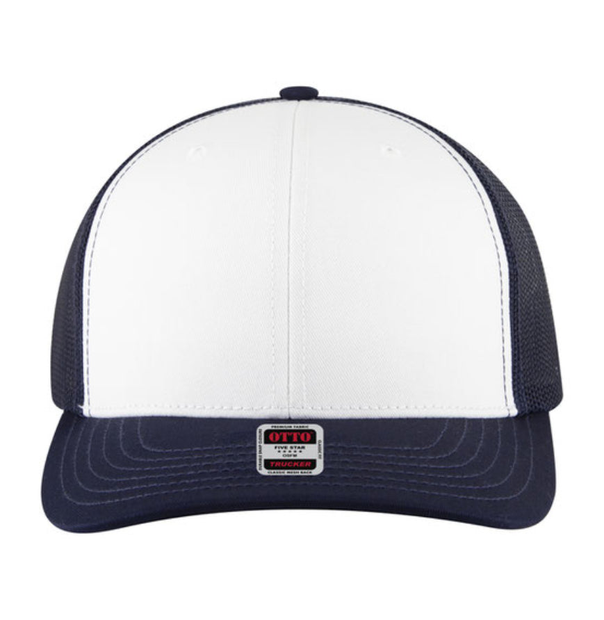 Otto Cap 6 Panel Mid Profile Mesh Back Trucker Hat
