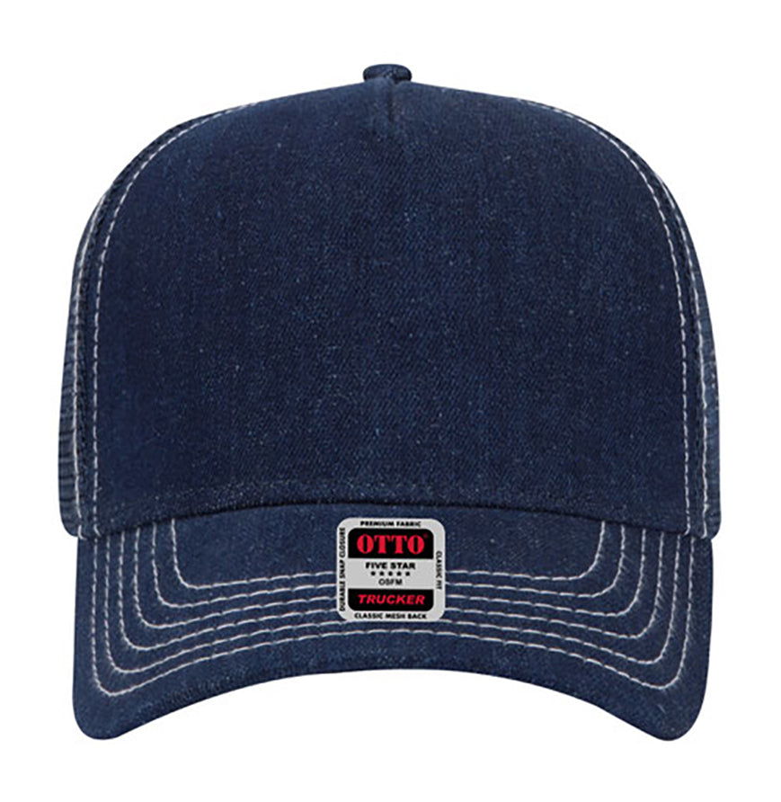 Otto Cap 5 Panel Mid Profile Mesh Back Trucker Hat