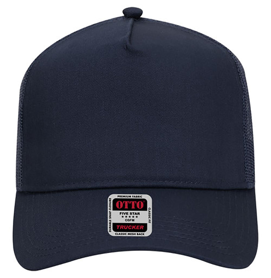 Otto Cap 5 Panel Mid Profile Mesh Back Trucker Hat