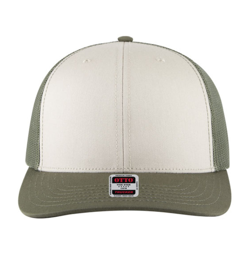 Otto Cap 6 Panel Mid Profile Mesh Back Trucker Hat