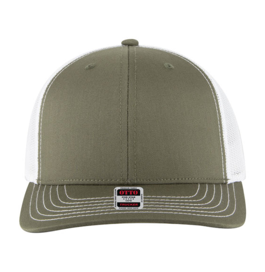 Otto Cap 6 Panel Mid Profile Mesh Back Trucker Hat