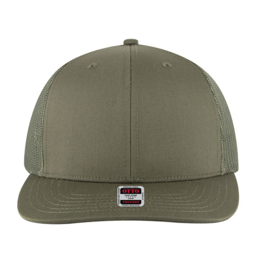 Otto Cap 6 Panel Mid Profile Mesh Back Trucker Hat