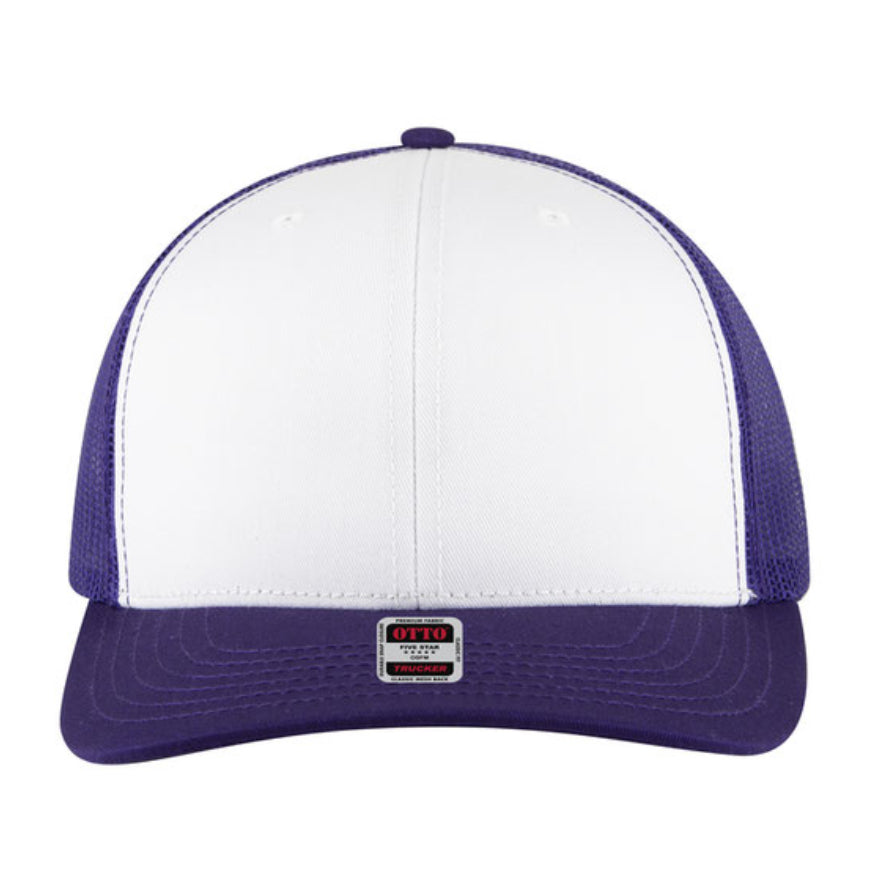 Otto Cap 6 Panel Mid Profile Mesh Back Trucker Hat