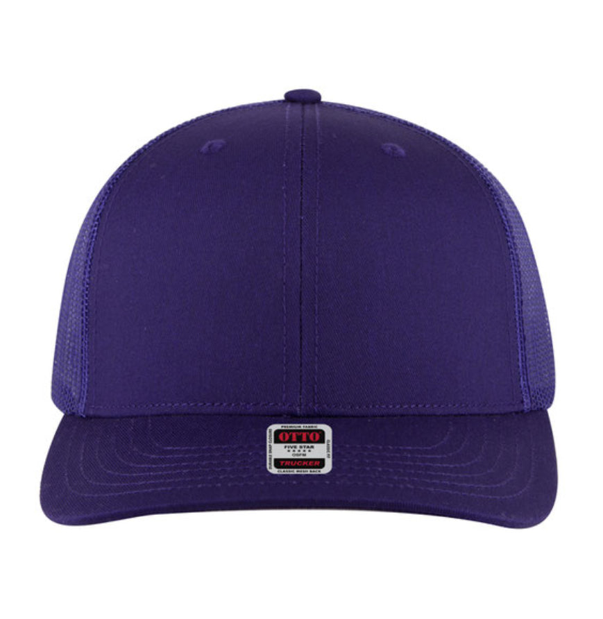 Otto Cap 6 Panel Mid Profile Mesh Back Trucker Hat