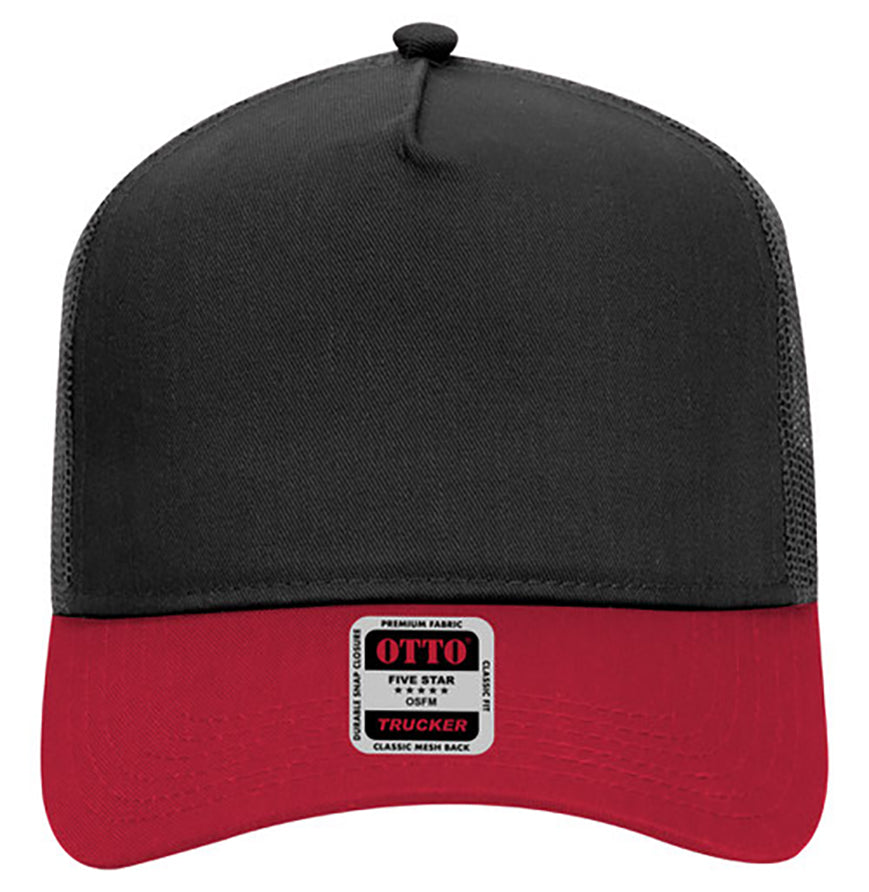 Otto Cap 5 Panel Mid Profile Mesh Back Trucker Hat