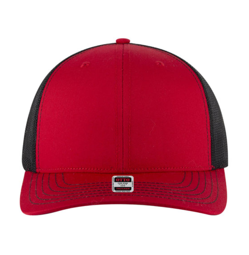 Otto Cap 6 Panel Mid Profile Mesh Back Trucker Hat