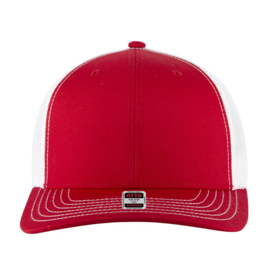Otto Cap 6 Panel Mid Profile Mesh Back Trucker Hat